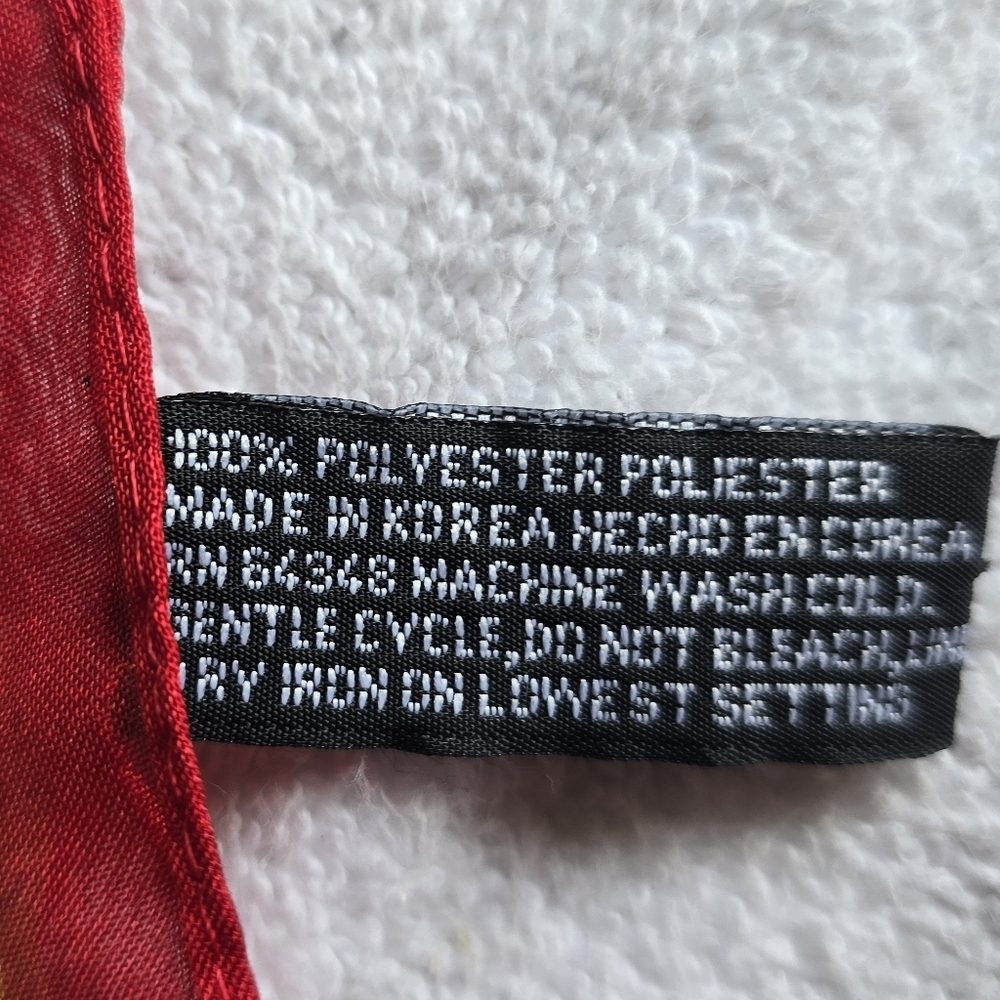 Dog Patterned Scarf with Red Border - Picture 7 of 7